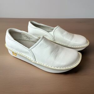 Alegria DEB-600 White Leather Clog Slip On Nursing Shoes Size EU 42 US 11.5-12